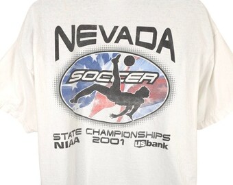 ヴィンテージ NIAA サッカー T シャツ メンズ サイズ XL Y2K 2001 州