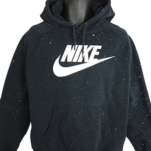 Nike Large Center Swoosh Hoodie Sweatshirt Vintage Y2K 2000s Bleached Mens Size XL