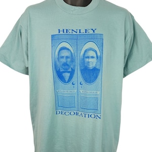 Benjamin Franklin Henley T Shirt Vintage 90er Martha Delilah Arkansas Geschichte Made in USA Herren Größe Groß