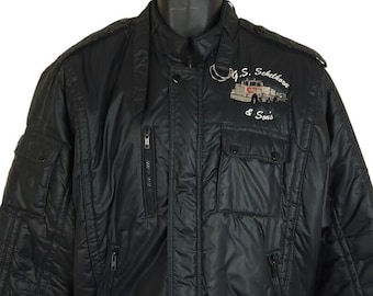 Trucking Cafe Racer Jacka Vintage 80-tals Trucker Racing Herrstorlek Medium