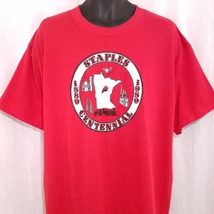Heftklammern Minnesota T Shirt 80er Centennial 1889 1989 Oneita hergestellt In USA Herrengröße 2XL