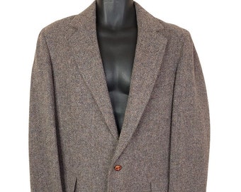 Pendleton Wool Tweed Blazer Vintage 60s 70s Sportscoat Jacket Made In USA Mens Size 42 Long