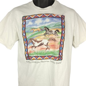 Running Strong For American Indian Youth T Shirt Vintage 90s Mens Size Medium