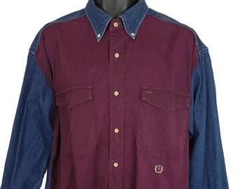 Chemise vintage Express Riders homme XL noir blanc western perle rodéo