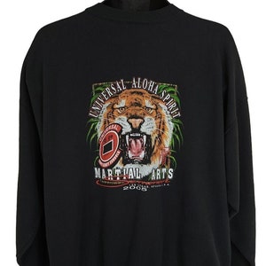 Universal Kempo Karate Sweatshirt Vintage Y2K 2005 Martial Arts Aloha Spirit Tiger Mens Size XL