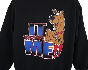 vintage Scooby Doo sweat-shirt pour homme taille XL noir Y2K It Wasnt Me Hanna Barbera