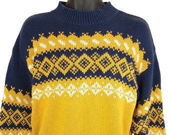 Gap Suéter Vintage 90s Fair Isle Invierno Vacaciones Punto Pesado Hombres Tamaño Pequeño