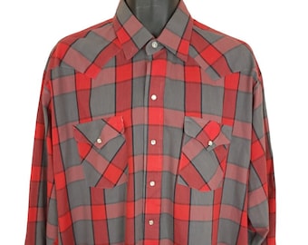 Panhandle Slim Western Shirt vintage années 90 Plaid Pearl Snap Buttons Made In USA Taille Homme XL