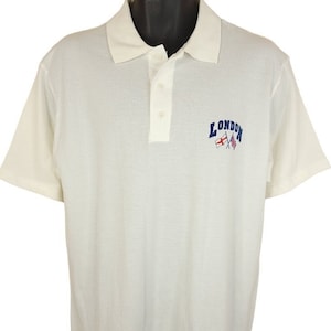 London Polo Shirt Vintage 90s United Kingdom UK England Travel Mens Size Large