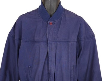 vintage Par Four Bomber Jacket Mens Size Large Bleu des années 90