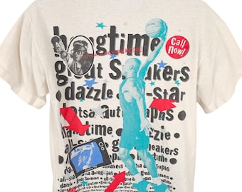 Vintage Air Jordan Flug Schule T Shirt Herren Größe Medium Weiß 80er 90er Jahre Spike Lee Nike Grau Tag Made In USA