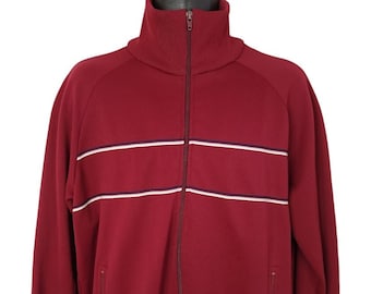 Sport Scene Track Jacket Vintage jaren '80 Volledige Rits Gestreepte Mens Maat Groot