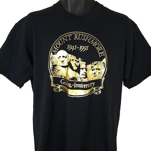 Mt Rushmore T Shirt Mens Size Large Vintage 90s Golden Anniversary Made In USA