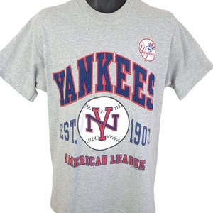 New York Yankees T Shirt Vintage jaren 90 MLB Honkbal Made In USA Mens Maat Medium