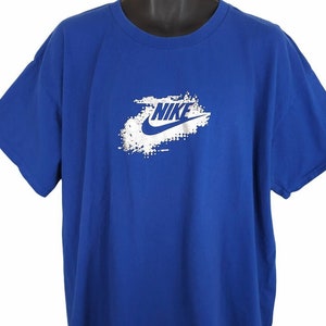 Vintage Nike T Shirt Mens Size 2XL Blue Y2K Streetwear