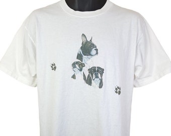 Boston Terrier T Shirt Vintage 90s Dog Lover Canine Mens Size Medium