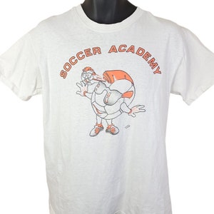 Soccer Academy T Shirt Vintage 80s 1989 Football Futbal Made In USA Mens Size Medium