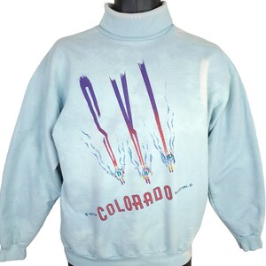 Ski Colorado Sweatshirt Vintage 90er Rollkragen Made in Canada Herren Größe Klein