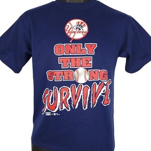 New York Yankees T Shirt Vintage jaren 90 MLB Baseball 50/50 Made In USA Mens Maat Small