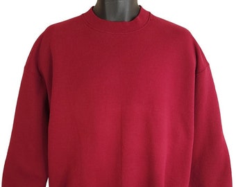 Pull Homme Jerzees Vintage Années 80 – Col Rond – Coton Mélangé – Blanc – Taille M – USA