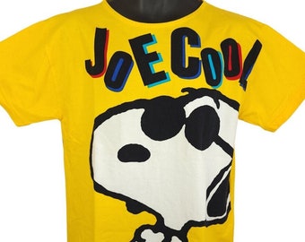Snoopy Joe Cool T Shirt Vintage 80s 90s Suika Peanuts All Over Print Womens Size Large
