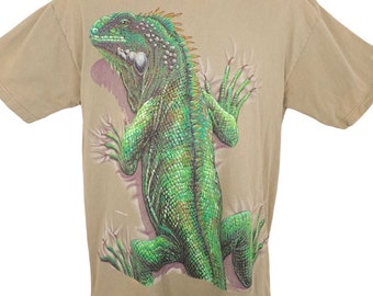 90s イグアナTシャツ Vintage Iguana T Shirt Mens Size Large Beige 90s Sedona Arizona