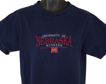 Vintage Nebraska Huskers T Shirt Mens Size Large NCAA University Made In USA