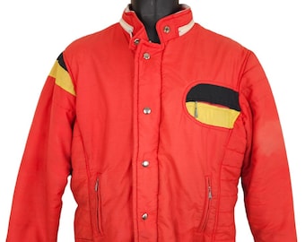 Veste de ski vintage homme taille petite orange des années 70 Puffy Puffer Ski