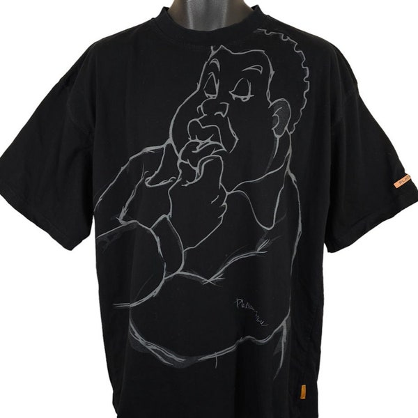 Vintage Fat Albert T Shirt Mens Size 2XL Black Platinum FUBU Cartoon Streetwear