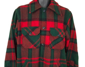 Vintage Woolrich Buffalo Plaid MACKINAW Jacket Wool Hunting Jacket USA ...
