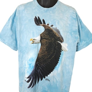 Bald Eagle T Shirt Mens Size 2XL Vintage Y2K The Mountain Tie Dye Nature Tee