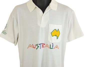 Australia Day Polo Shirt Vintage 90s 1992 Bandung Hash House Harriers Mens Size Large