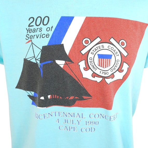 Vintage Coast Guard T Shirt Mens Size Small Bicen… - image 2