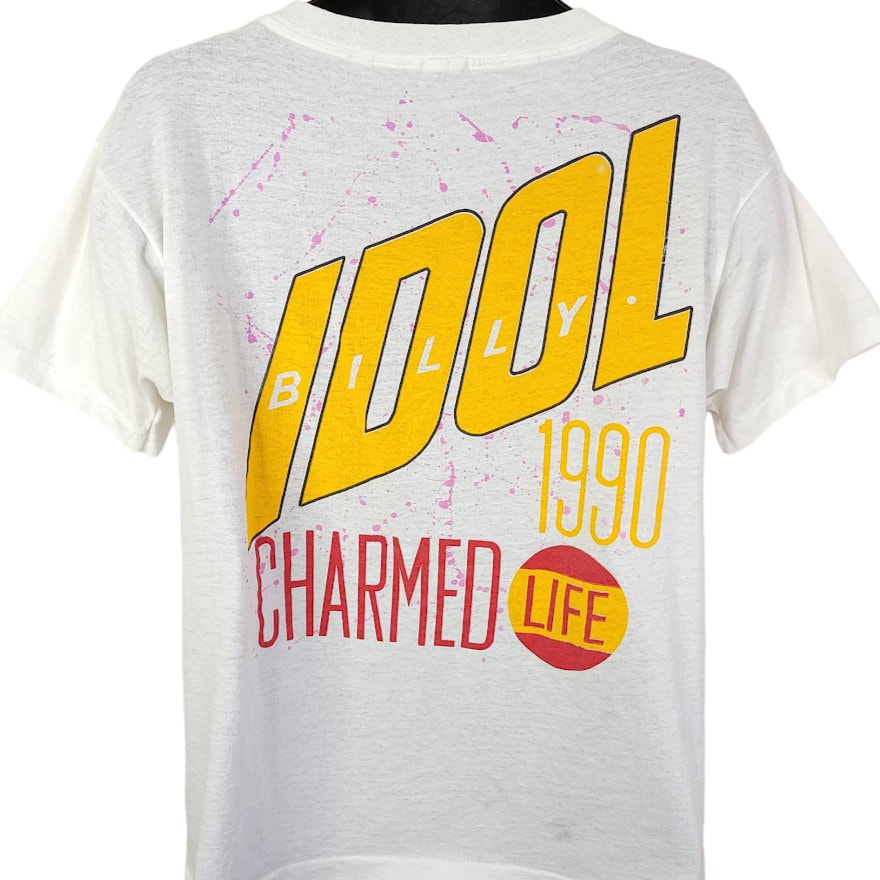 Billy Idol T Shirt Vintage 90s 1990 Charmed Life Tour Made Billy Idol T Shirt Vintage 90s 1990 Charmed Life Tour Made
