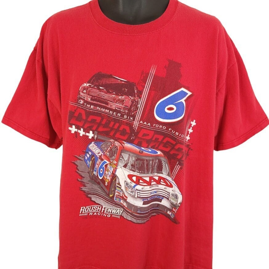 David Ragan NASCAR T Shirt Vintage Y2K Roush Fenway Racing Ford