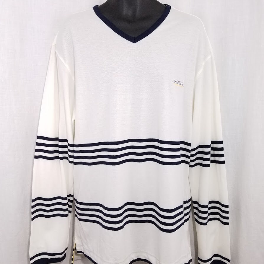 Nautica Competition tricot chemise Vintage des années 90 Pull V cou hommes grande taille Nautica Competition tricot chemise Vintage des Pull années 90 Pull des V cou hommes grande taille 526986
