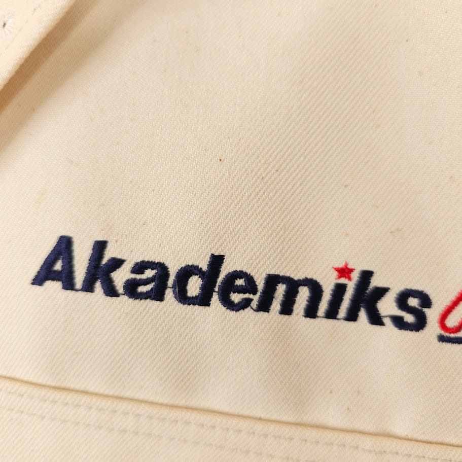 Vintage Akademiks Denim Jacket Mens Size XL Cream Y2K Oversized