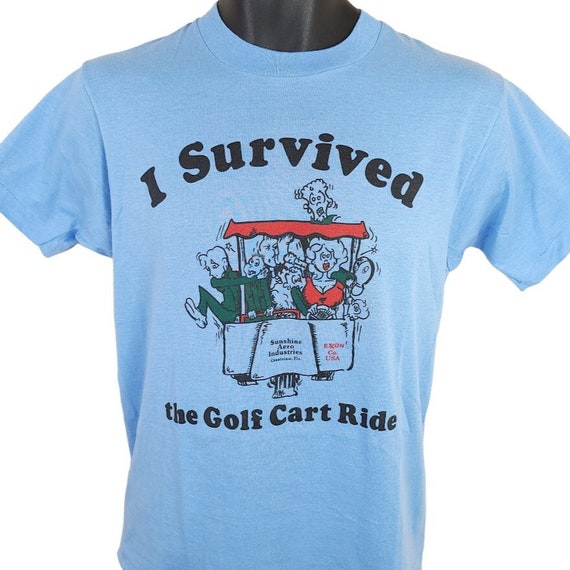 Golf Cart T Shirt Vintage 80s Sunshine Aero Industries Exxon Made