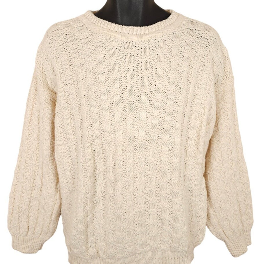 無料発送 Vintage Made 90s Cream Medium Size Mens Sweater Lambert TLC トップス