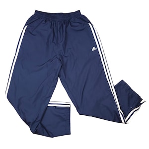 Vintage Adidas Track Pants Mens Size Medium Blue Y2K Athletic Warm Up 158937