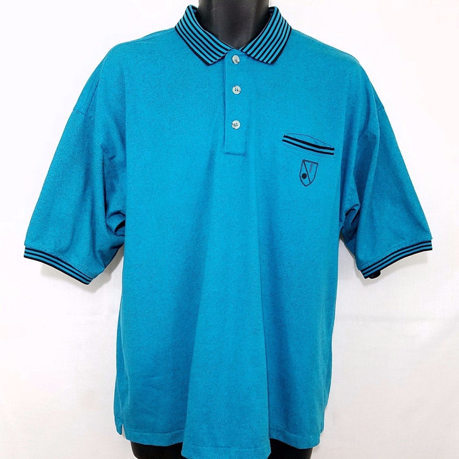 Xploits Sportswear Polo Shirt Vintage 80s Streetwear Blue