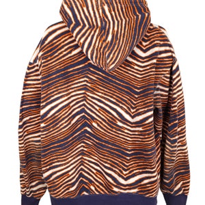 Vintage Zubaz Sweatshirt Hoodie Mens Size 2XL 90s Orange Blue Zebra Stripes image 3