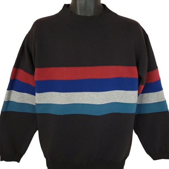 Striped Crewneck Sweatshirt Vintage 80s 90s Jumpe… - image 1