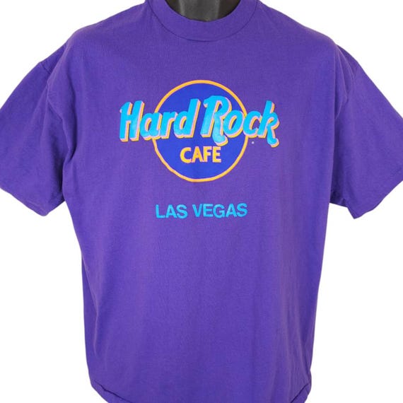 Vintage Hard Rock Cafe T Shirt Mens Size XL Purple 90s Las Vegas