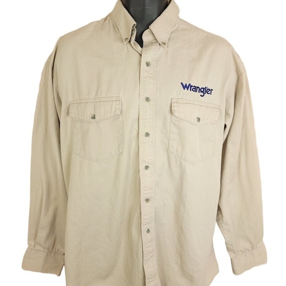 Wrangler Western Shirt Vintage 90s Embroidered Logo Cowboy Mens