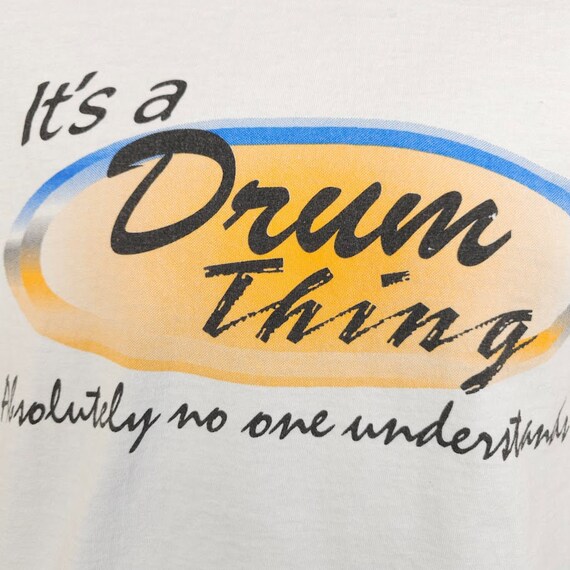 Vintage Drummer T Shirt Mens Size Small White Its… - image 2