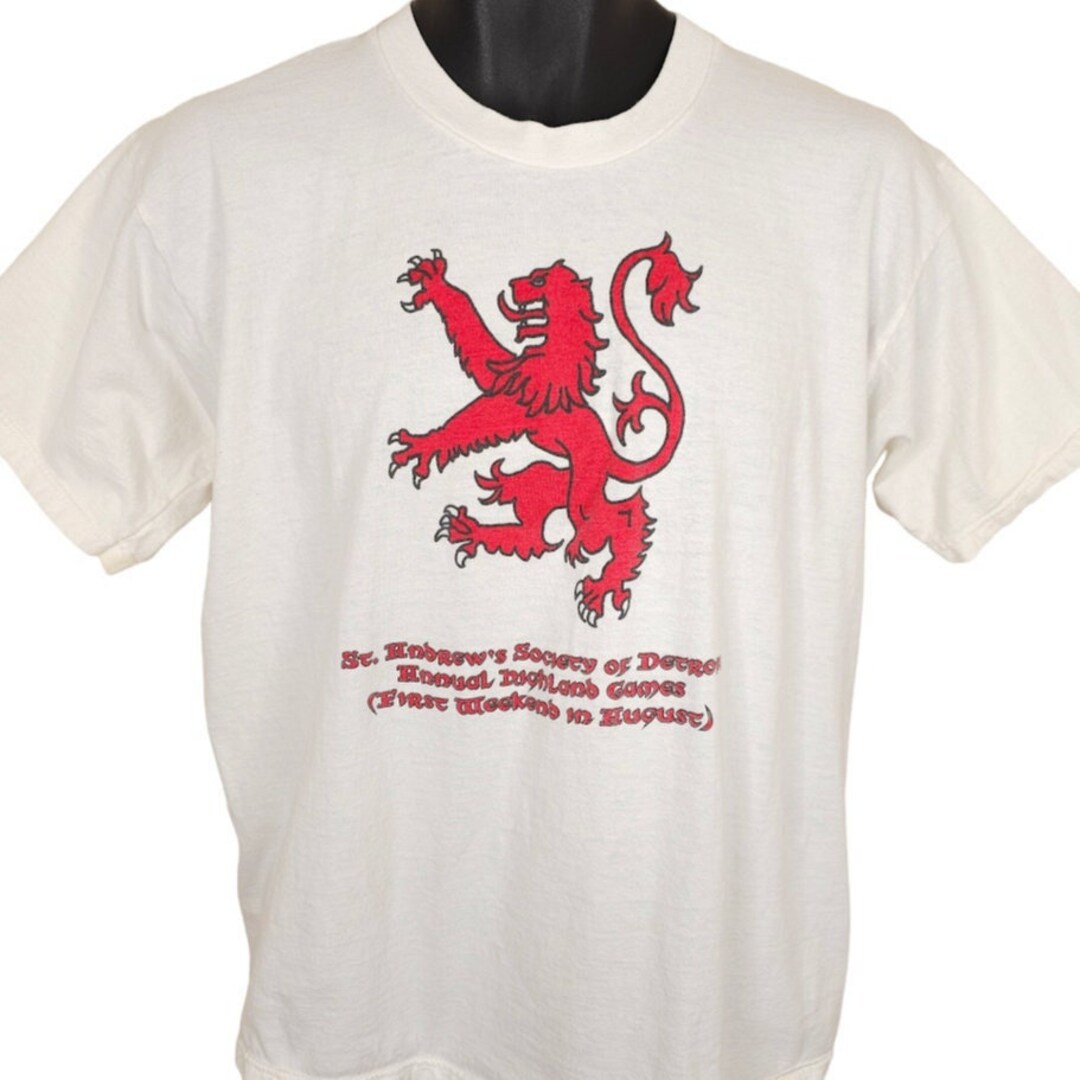 US VINTAGE 90s USA製 highland games スウェット Vintage Highland Games T Shirt Mens Size Large White 90s Y2K