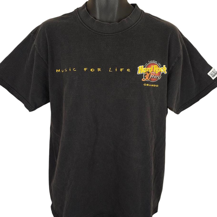 Vintage Hard Rock Cafe T Shirt Mens Size Large Black Y2K Orlando