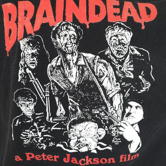 Vintage Braindead T Shirt Mens Size Large Black 90s Dead Alive