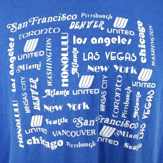 United Airlines T Shirt Vintage 70s 80s Travel De… - image 2